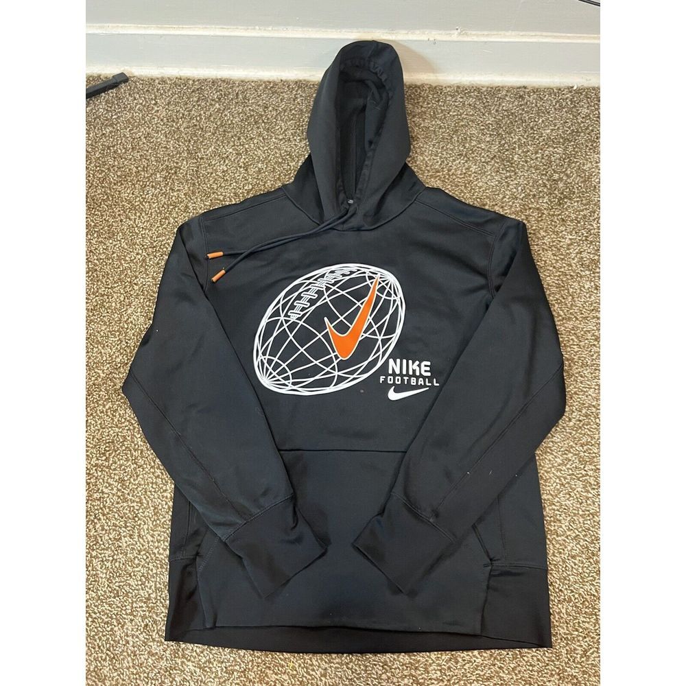 Nike Football Mens Sz Medium Dri-Fit Therma Black Lightweight Pullover Hoodie